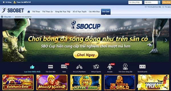 Sbobet cung cấp nhiều sản phẩm nổi trội và thu hút