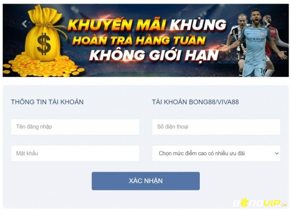 Form đăng ký tài khoản của nhà cái bong8899