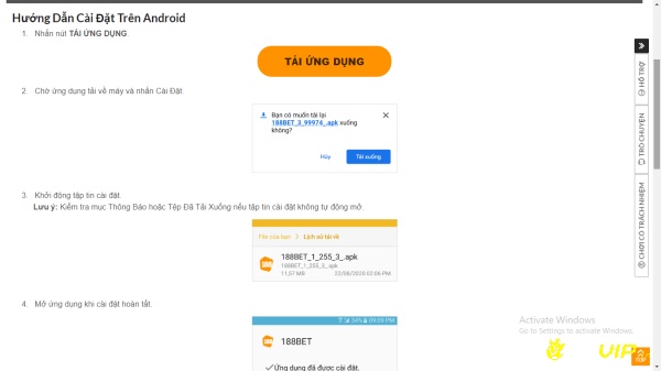 Các bước cài đặt 188bet về Android được hướng dẫn rõ ràng