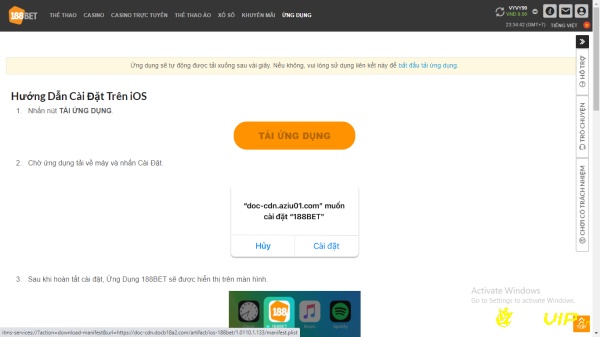 Các bước hướng cài đặt 188bet về IOS cực kỳ chi tiết