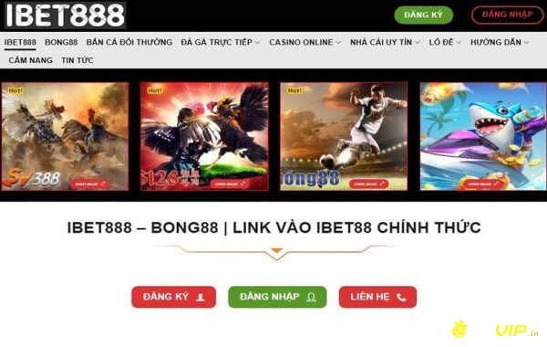 Giao diện trang chủ của nhà cái ibet888