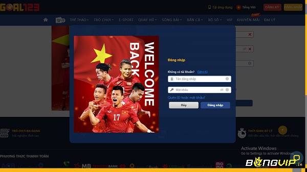 Form đăng nhập tài khoản trên nhà cái ibet