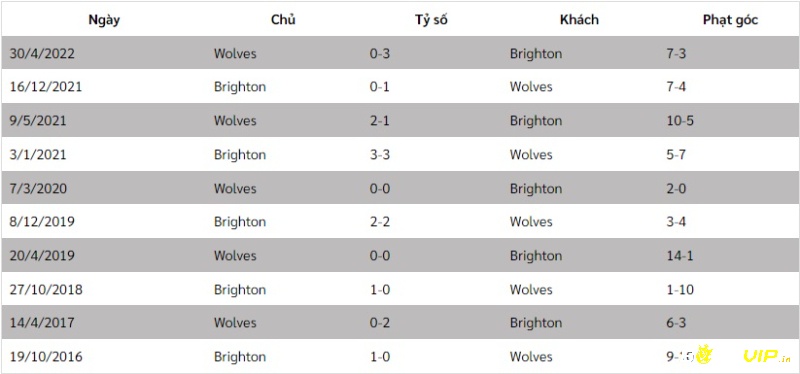 Soi kèo Wolves vs Brighton thông qua lịch sử chạm mặt cả hai đội