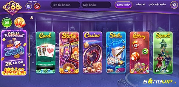 G88 hấp dẫn với nhiều dòng game nổi trội và thu hút