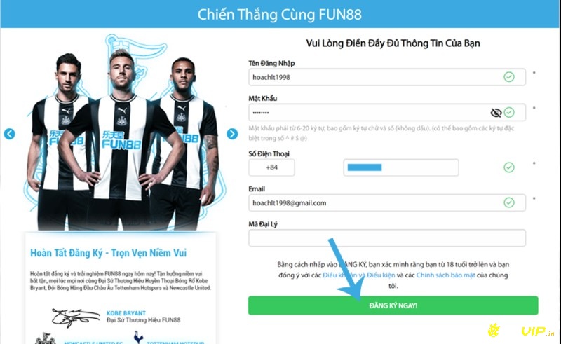 Hướng dẫn đăng ký Fun88