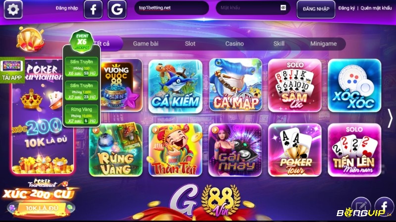 Gem G88- Nơi tập trung các game thủ đam mê game bài đổi thưởng