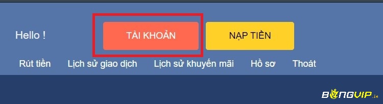 Nhấn vào mục tài khoản để đăng nhập