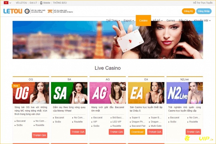 Hệ thống game casino đa dạng