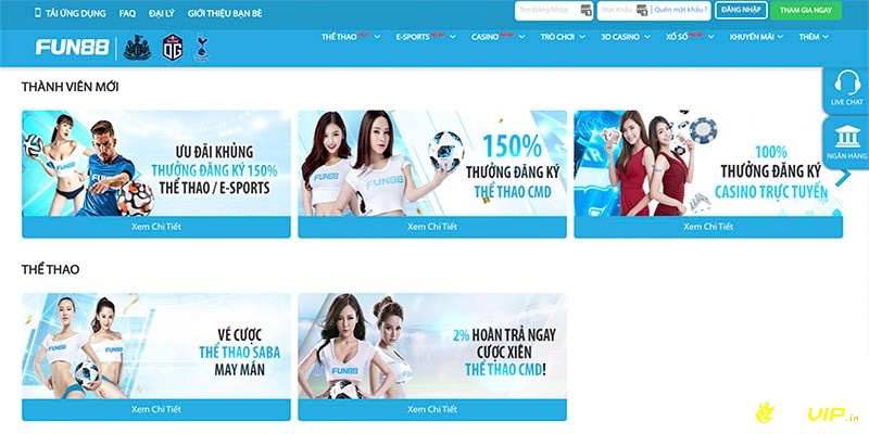 Web cược Sport Fun88 cung cấp rất nhiều khuyến mãi khủng