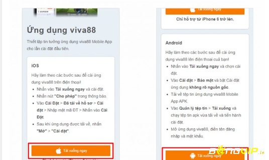 Tải app viva88 về máy android và IOS rất nhanh