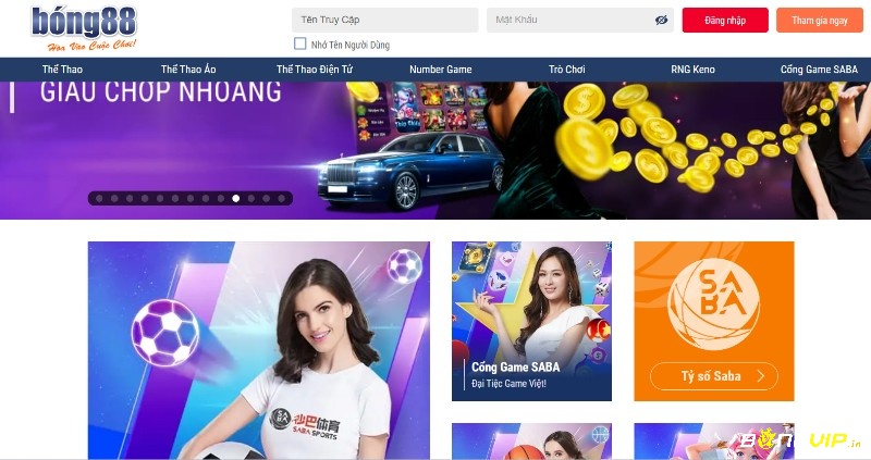 Giao diện trang web www.bong da 88.com