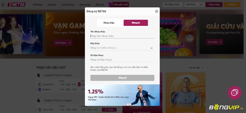 Hướng dẫn đăng ký tài khoản Net 88