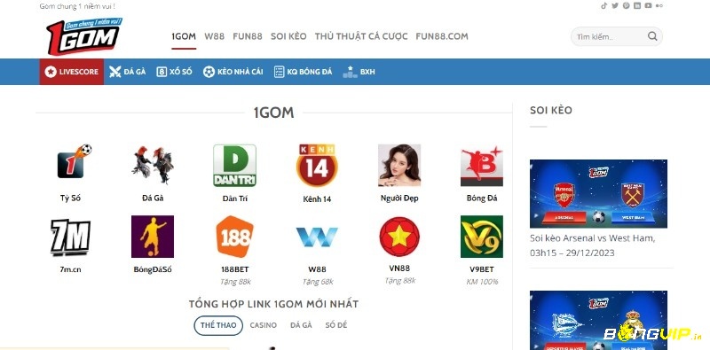 Giao diện 1gom org đơn giản