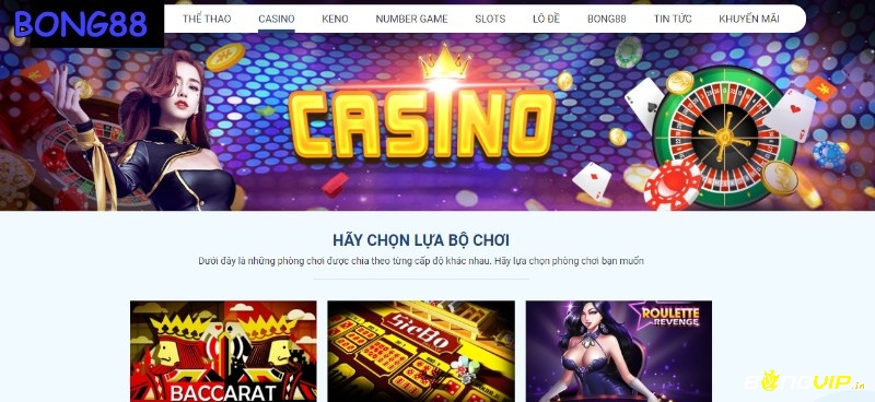 Sảnh trò chơi live casino tại Bong88 cực hấp dẫn