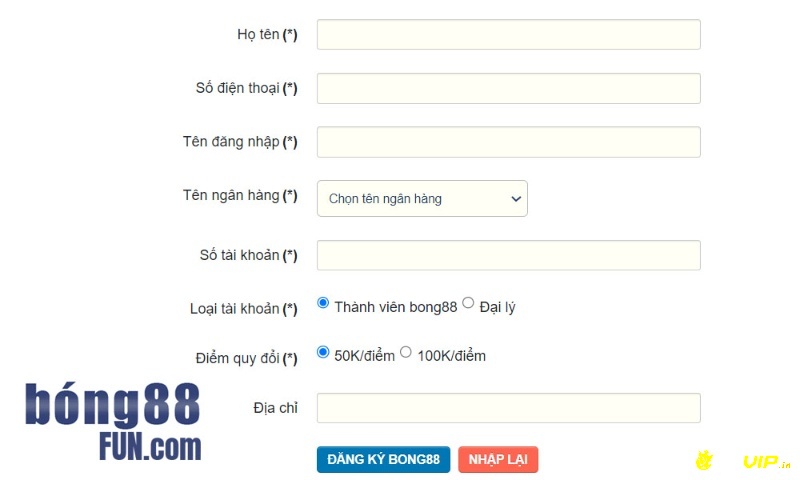 Điền đủ thông tin và click đăng ký tạo tài khoản 5566688 com