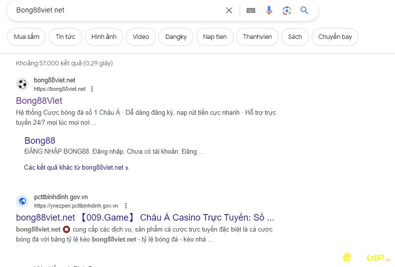 Nhập tìm kiếm từ khóa Bong88viet trên website