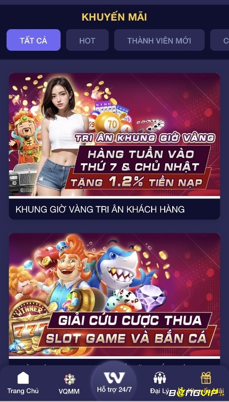 Khuyến mãi giải cứu cược thua slot game và bắn cá